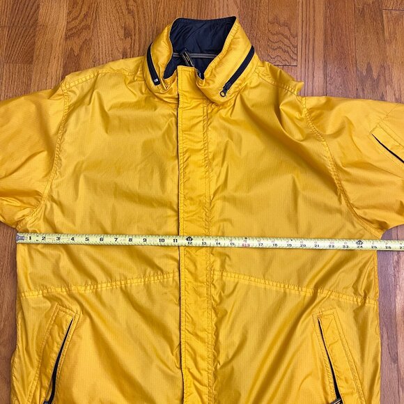 Vintage Men's GAP Yellow Rain Jacket Size Large L Hooded Full Zip August 2000 - Picture 6 of 10